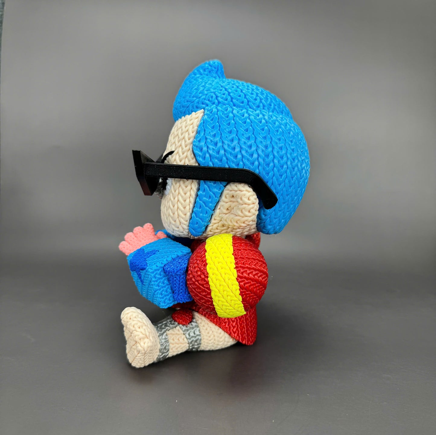 Pupazzo Franky effetto knitted – Figure decorativa stampata in 3D