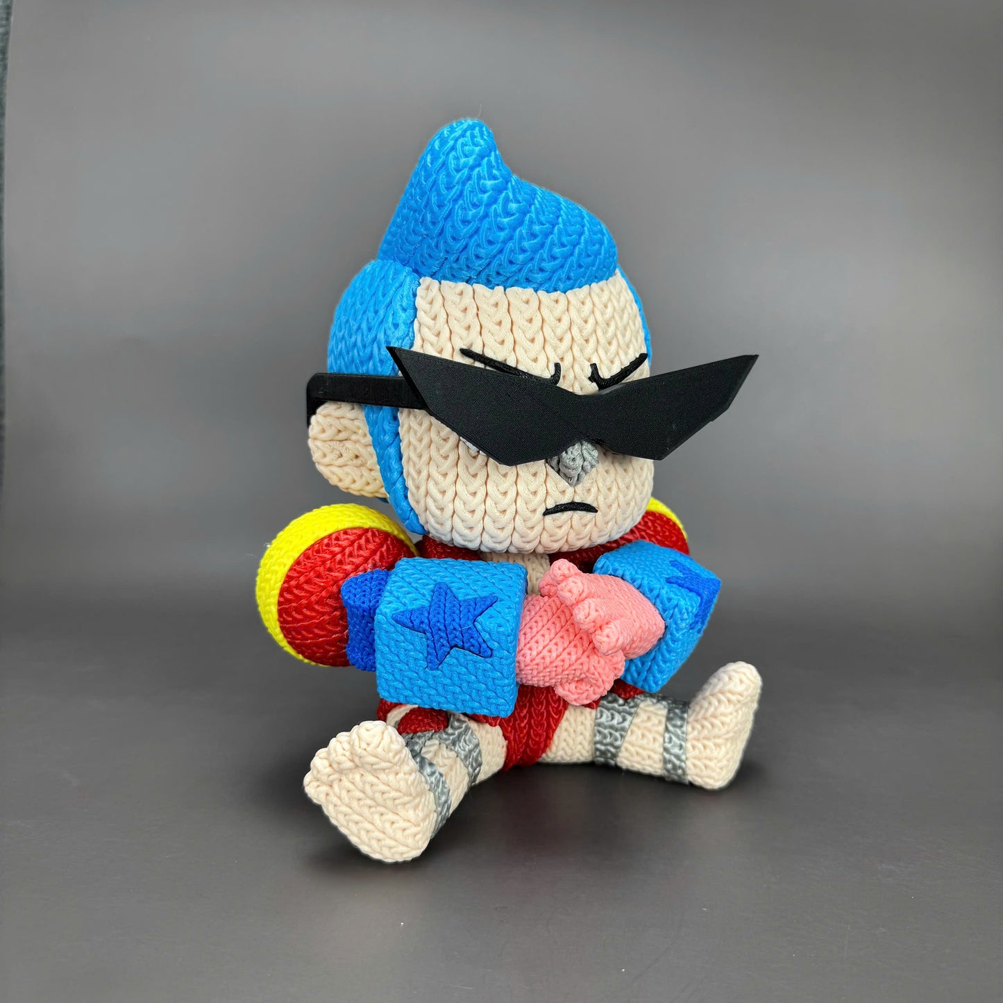 Pupazzo Franky effetto knitted – Figure decorativa stampata in 3D