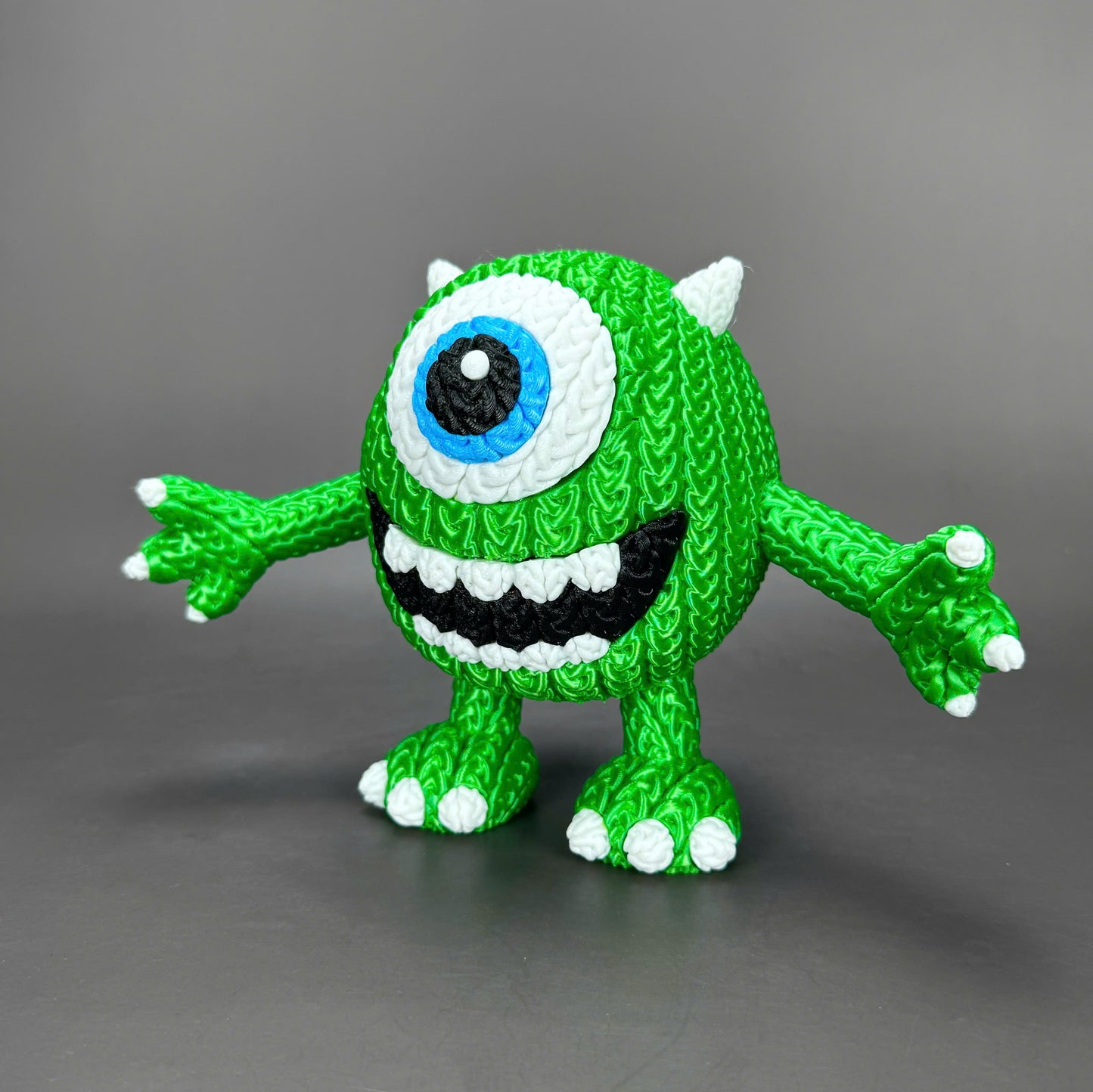 Pupazzo Mike Wazowski effetto knitted – Figure decorativa stampata in 3D