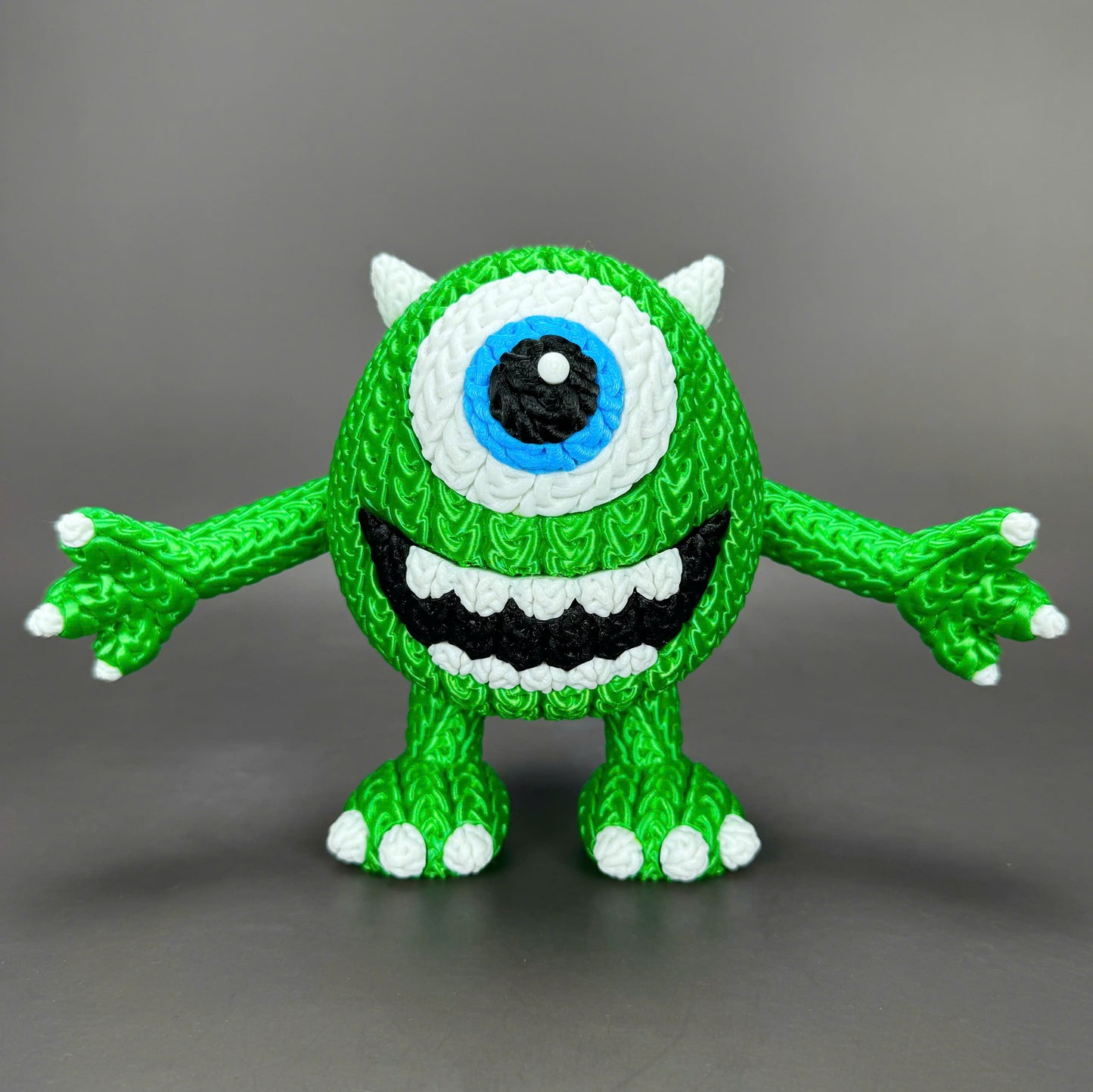 Pupazzo Mike Wazowski effetto knitted – Figure decorativa stampata in 3D