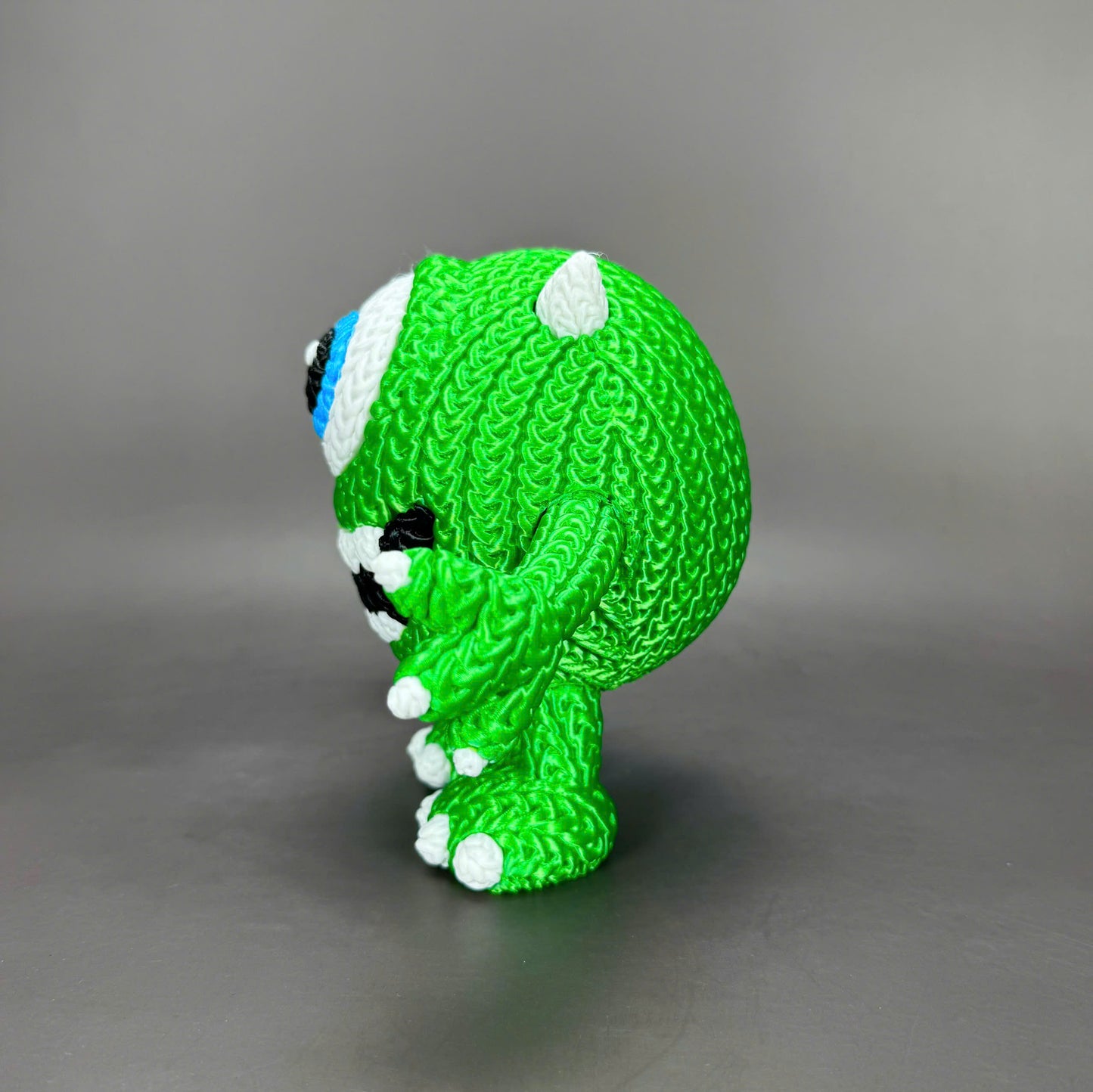 Pupazzo Mike Wazowski effetto knitted – Figure decorativa stampata in 3D