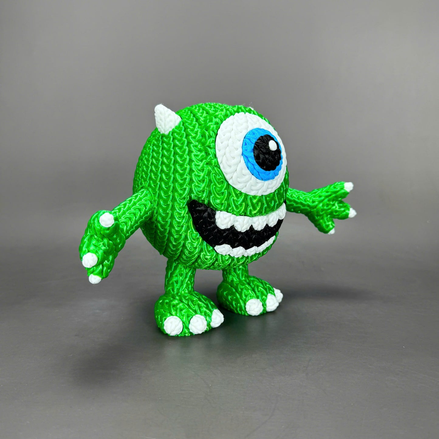 Pupazzo Mike Wazowski effetto knitted – Figure decorativa stampata in 3D