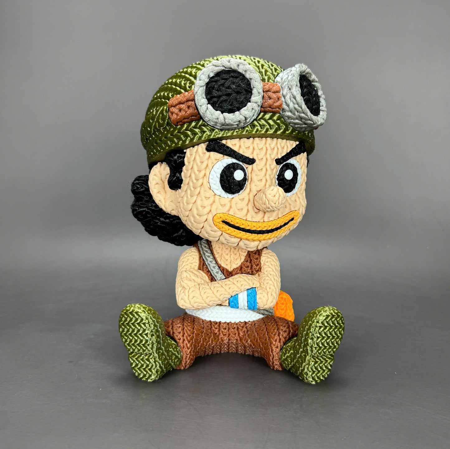 Pupazzo Usopp effetto knitted – Figure decorativa stampata in 3D