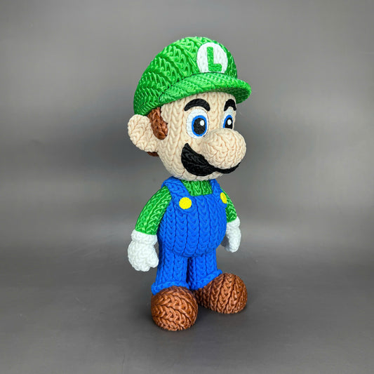 Pupazzo Luigi effetto knitted – Figure decorativa stampata in 3D