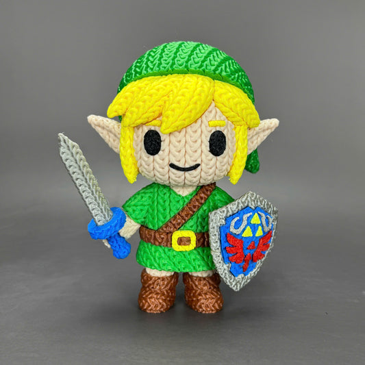 Pupazzo Link effetto knitted – Figure decorativa stampata in 3D