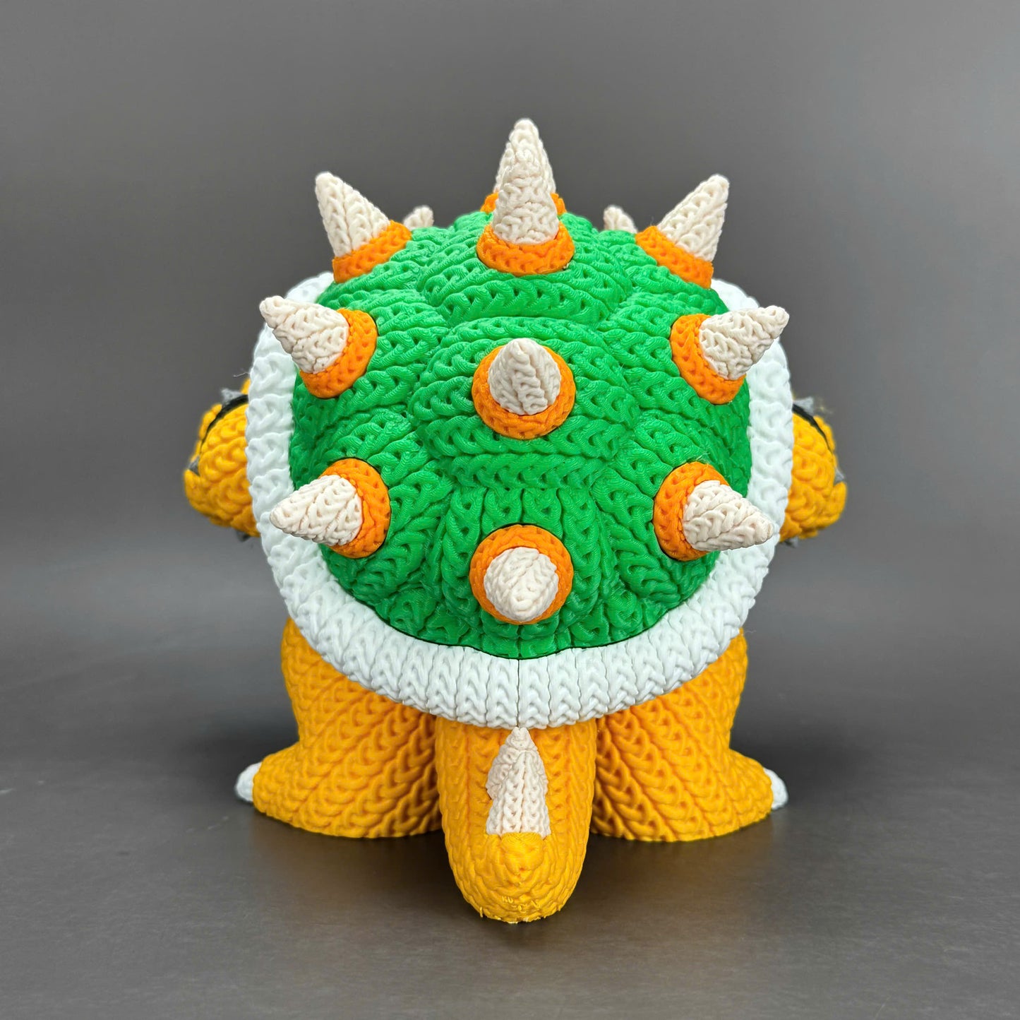 Pupazzo Bowser effetto knitted – Figure decorativa stampata in 3D