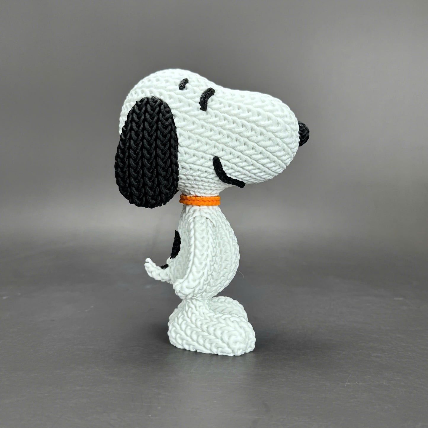 Pupazzo Snoopy effetto knitted – Figure decorativa stampata in 3D