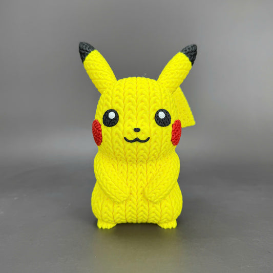 Pupazzo Pikachu effetto knitted – Figure decorativa stampata in 3D
