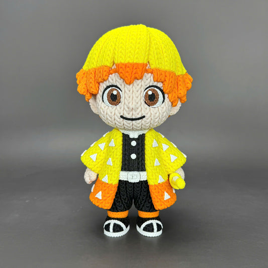 Pupazzo Zenitsu effetto knitted – Figure decorativa stampata in 3D