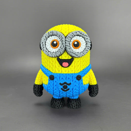 Pupazzo Minion effetto knitted – Figure decorativa stampata in 3D