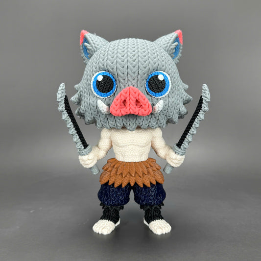 Pupazzo Inosuke effetto knitted – Figure decorativa stampata in 3D