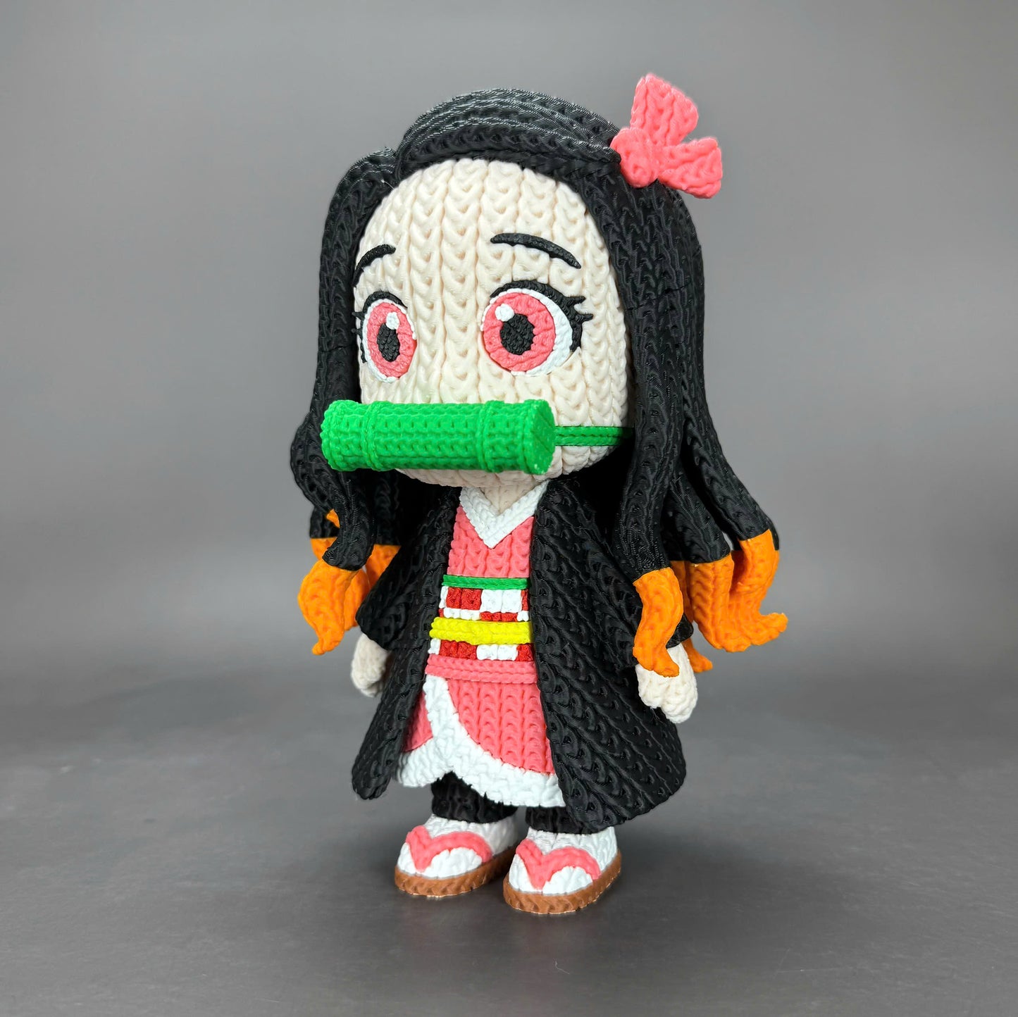 Pupazzo Nezuko effetto knitted – Figure decorativa stampata in 3D