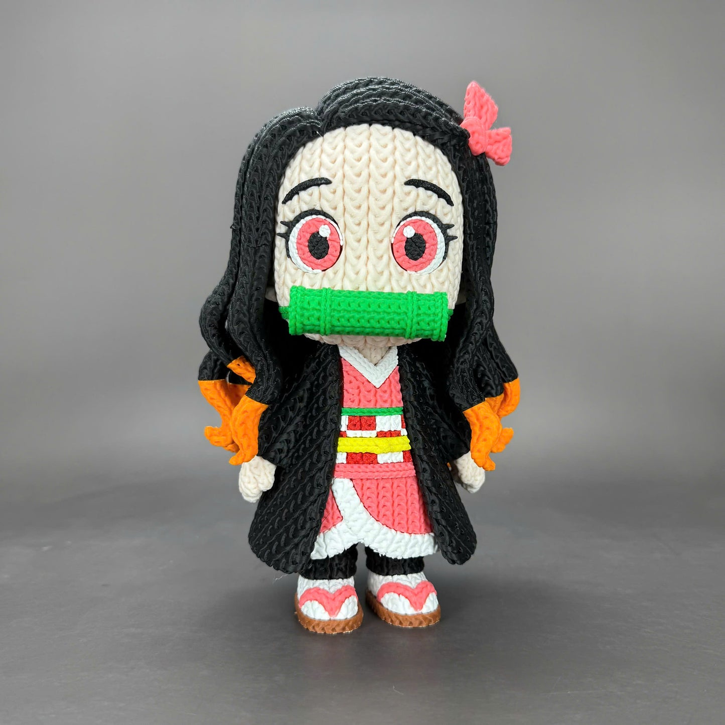 Pupazzo Nezuko effetto knitted – Figure decorativa stampata in 3D