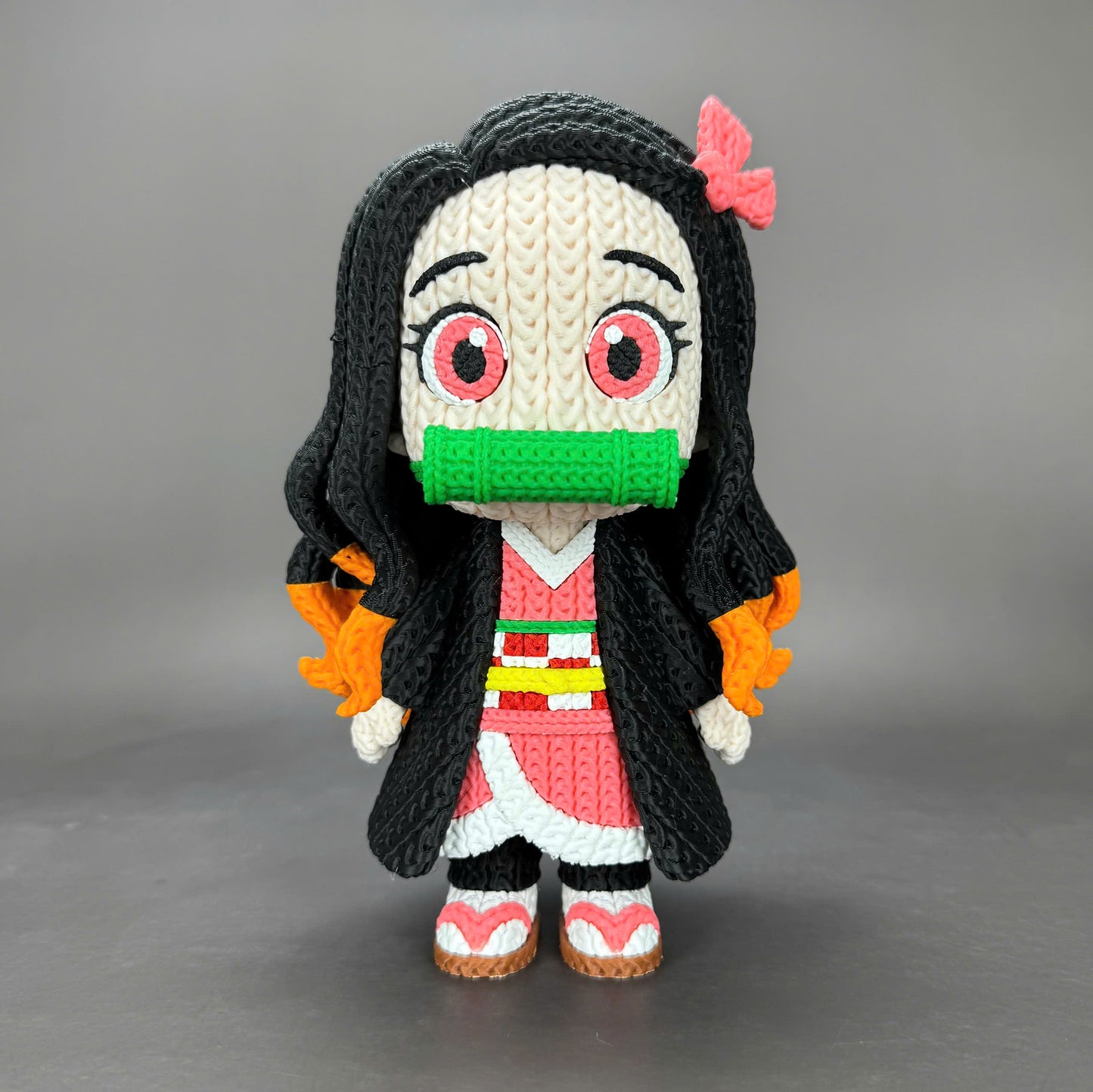 Pupazzo Nezuko effetto knitted – Figure decorativa stampata in 3D