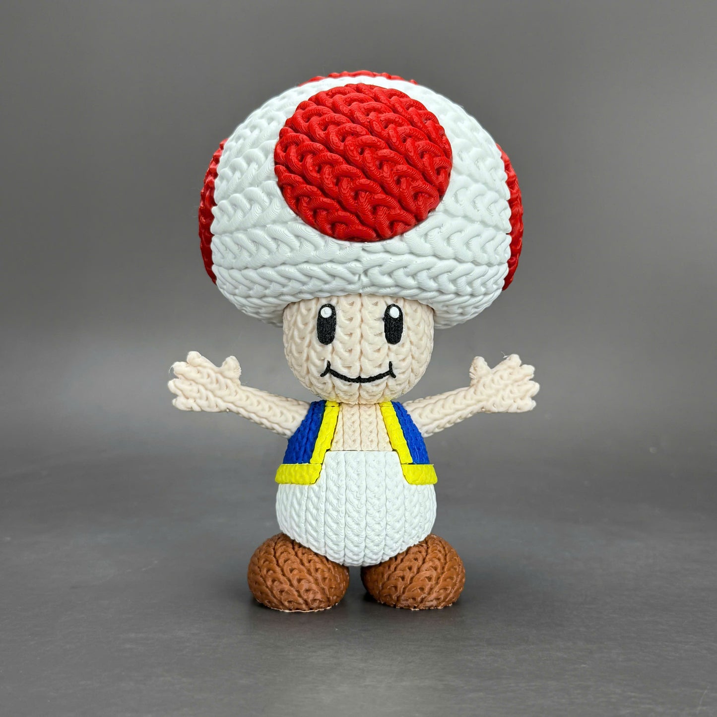 Pupazzo Toad effetto knitted – Figure decorativa stampata in 3D
