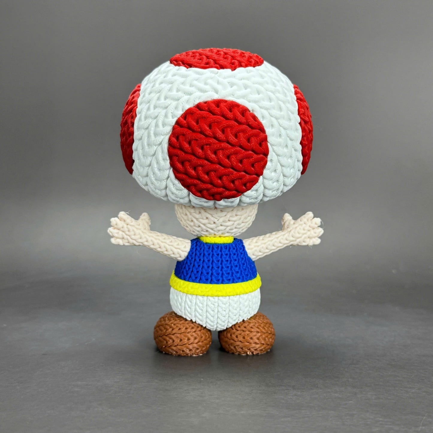 Pupazzo Toad effetto knitted – Figure decorativa stampata in 3D