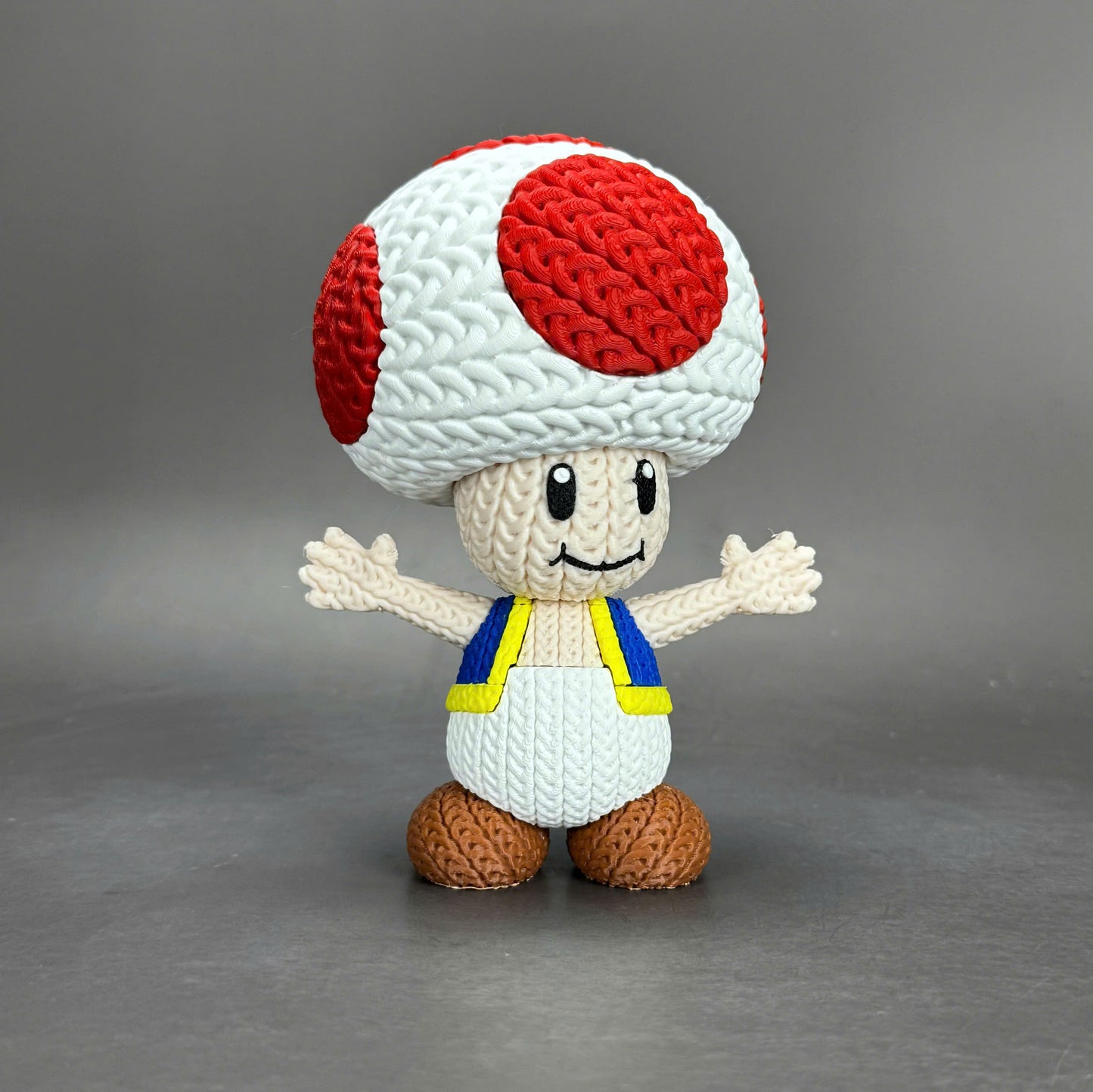 Pupazzo Toad effetto knitted – Figure decorativa stampata in 3D