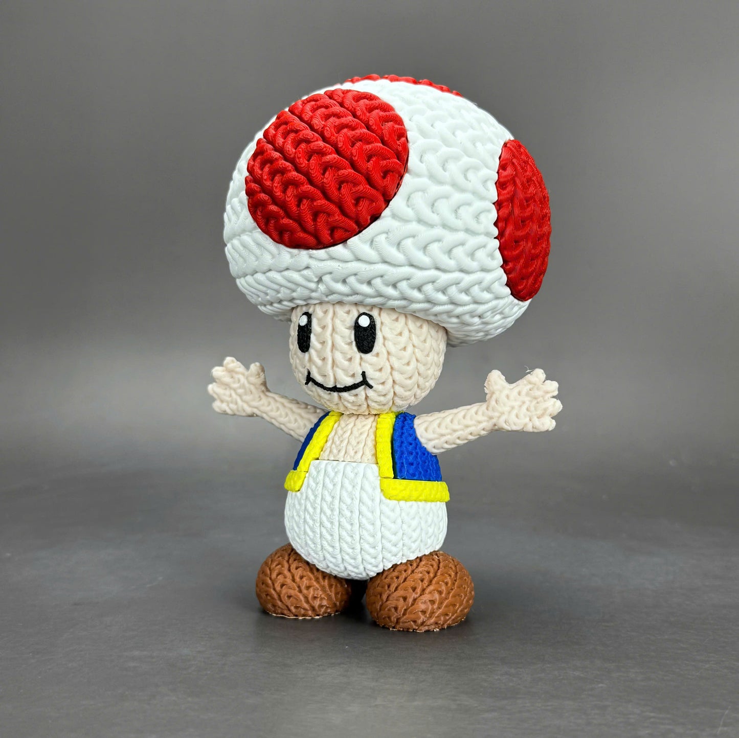 Pupazzo Toad effetto knitted – Figure decorativa stampata in 3D