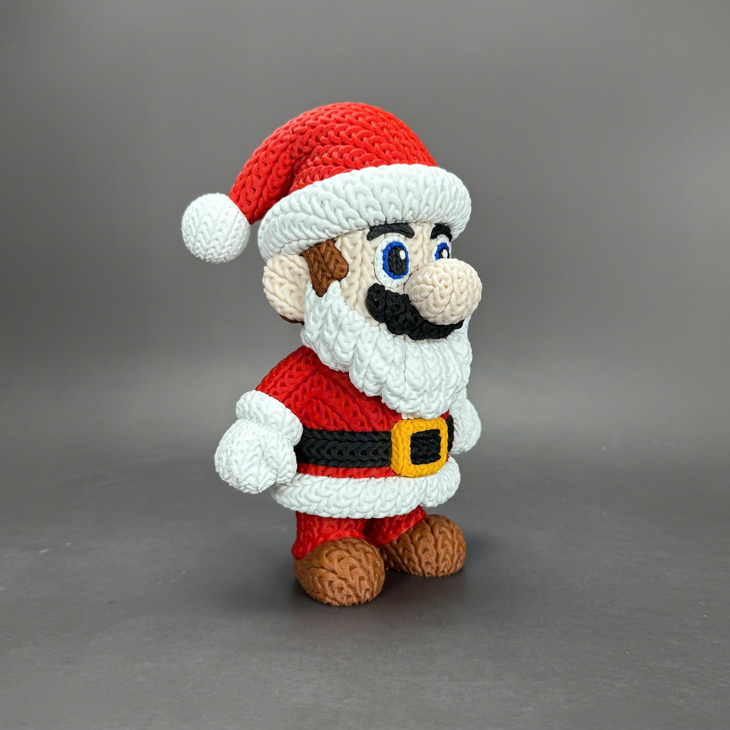 Pupazzo Super Mario Natale effetto knitted – Figure decorativa stampata in 3D